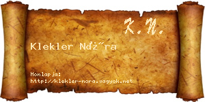 Klekler Nóra névjegykártya