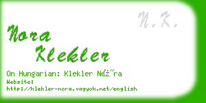 nora klekler business card